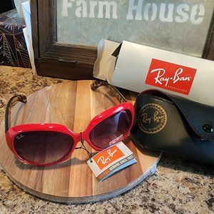 Ray Ban- red with aminal print
